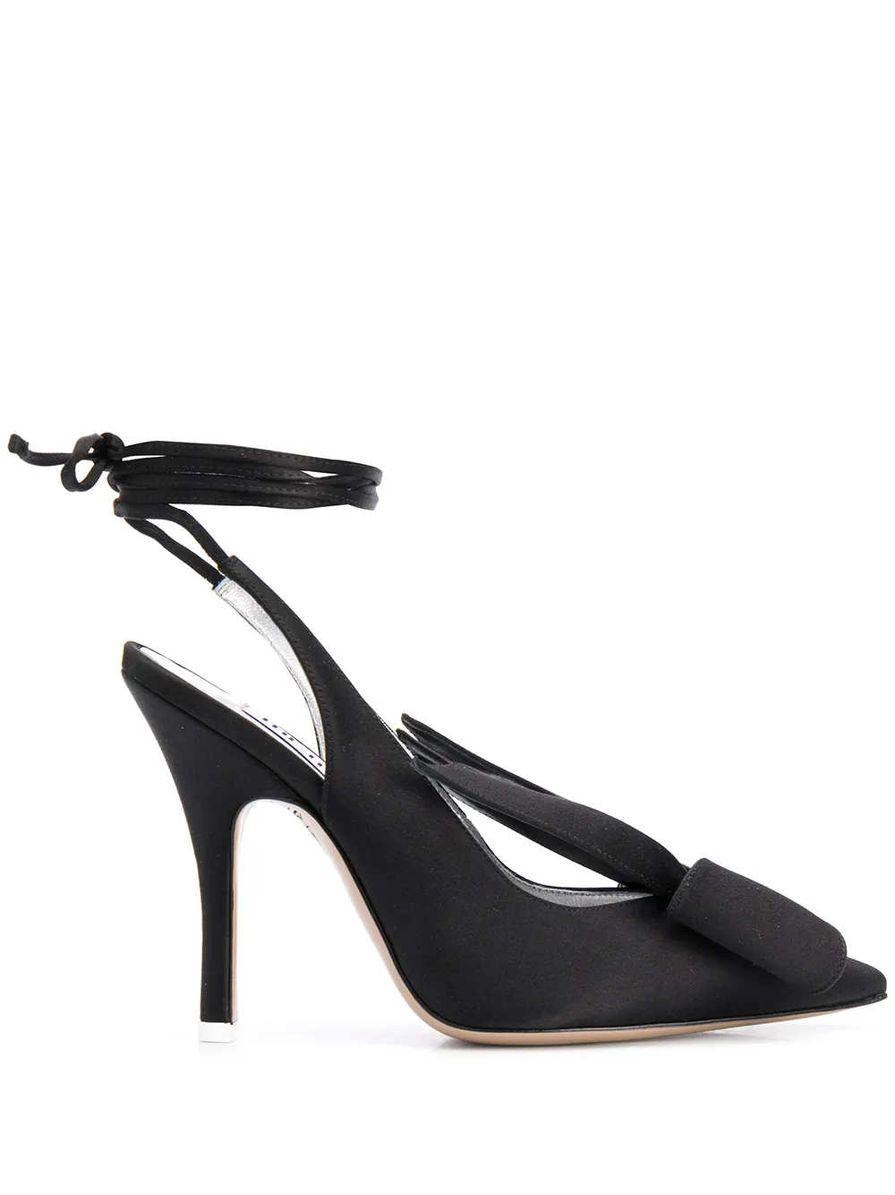 Women The Attico Ankle-wrap Satin Pumps