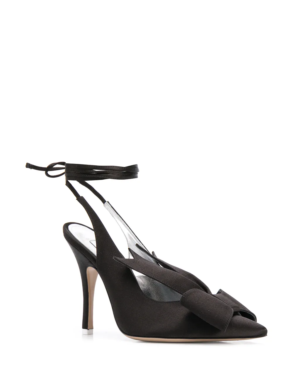 Women The Attico Ankle-wrap Satin Pumps - Image 2