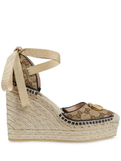 Women Gucci GG Logo Espadrille Wedges