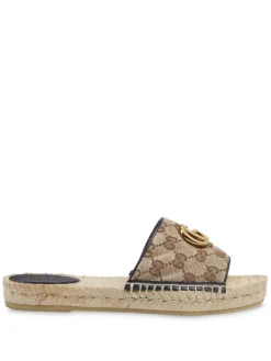 Women Gucci Double G Open-toe Espadrilles