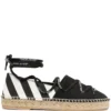 Women Off-White Lace-up Flat Espadrilles
