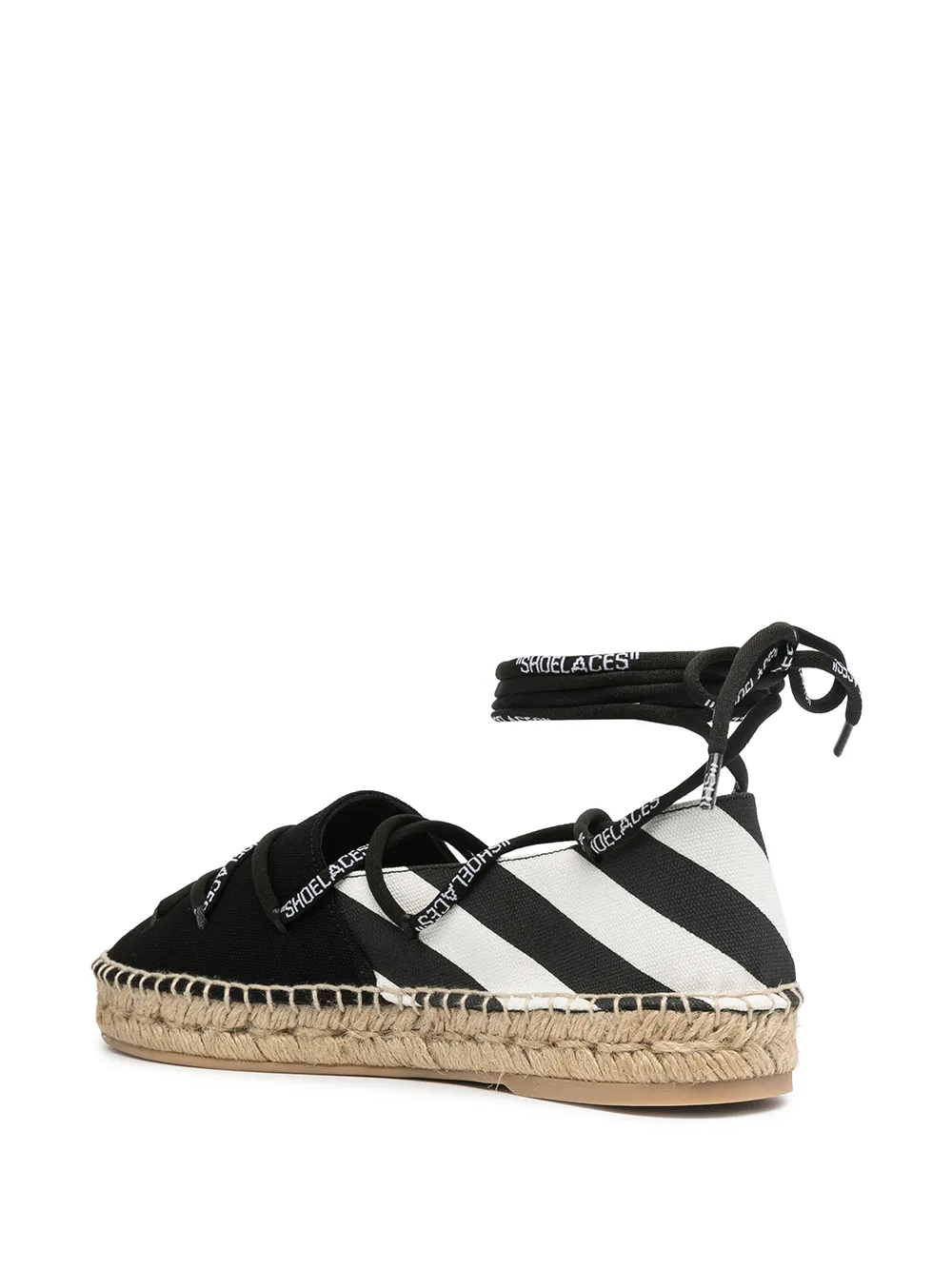 Women Off-White Lace-up Flat Espadrilles - Image 3