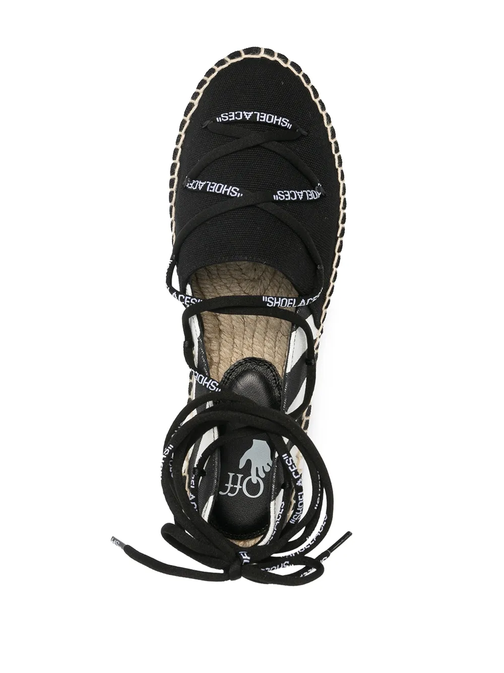 Women Off-White Lace-up Flat Espadrilles - Image 4