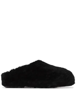 Women Amina Muaddi Giuly Shearling Slippers