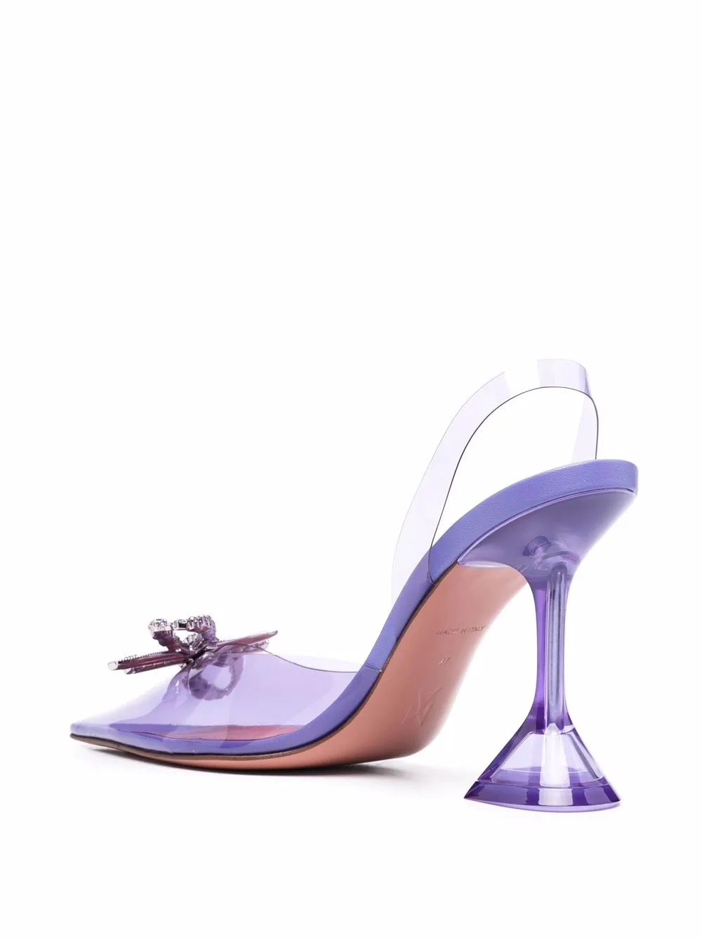 Women Amina Muaddi Rosie Clear Pointed Toe Pumps - Image 3