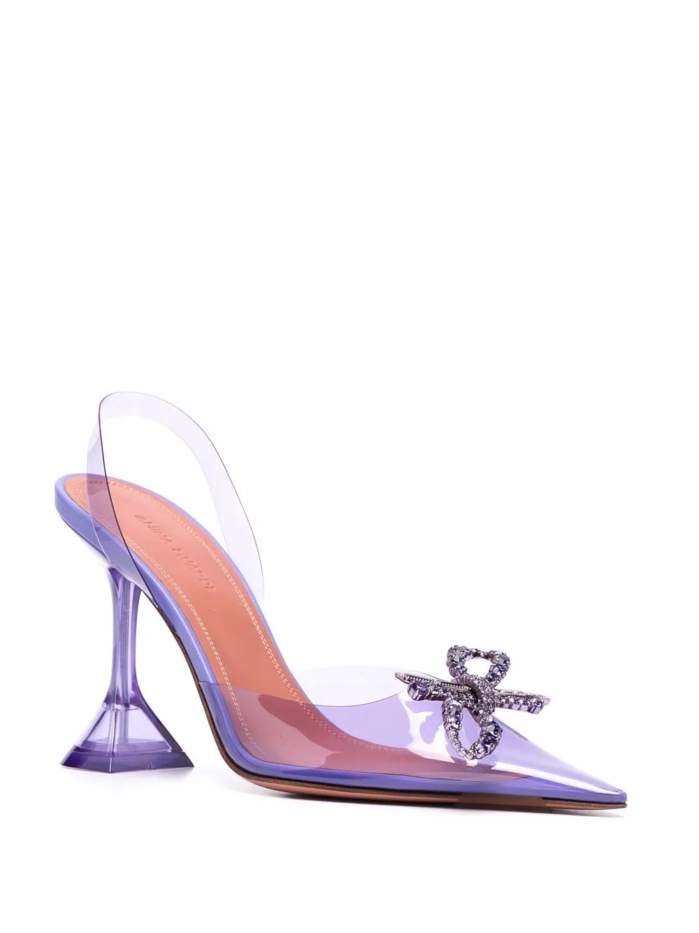 Women Amina Muaddi Rosie Clear Pointed Toe Pumps - Image 2