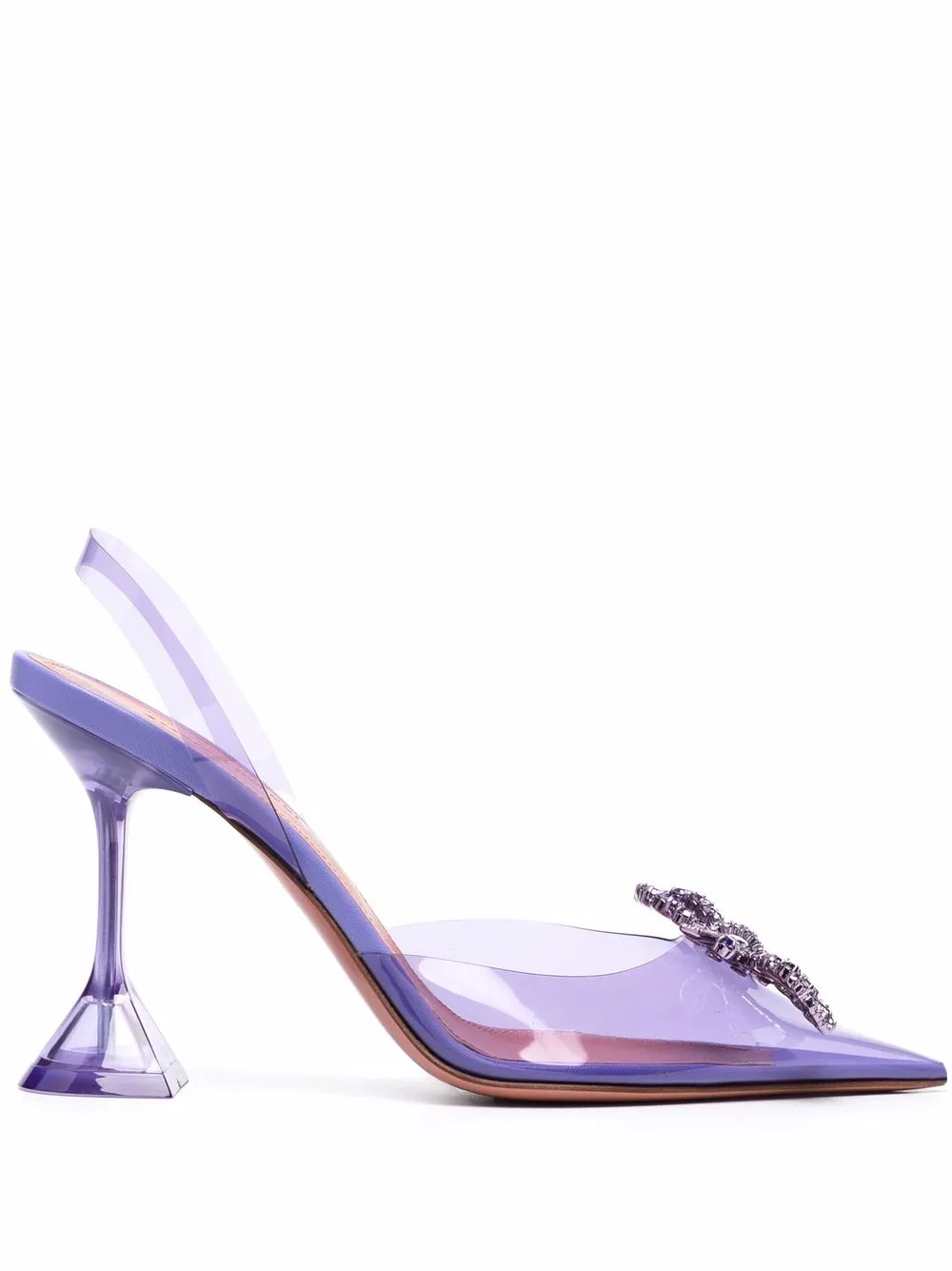 Women Amina Muaddi Rosie Clear Pointed Toe Pumps