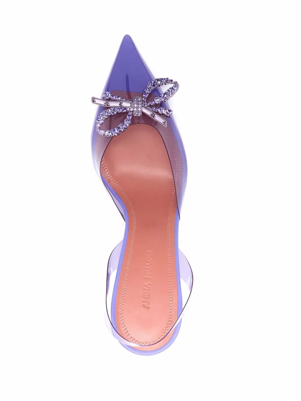 Women Amina Muaddi Rosie Clear Pointed Toe Pumps - Image 4
