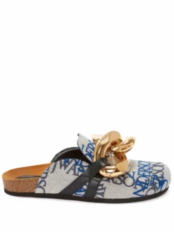 Women JW Anderson Jacquard-logo Chain Loafers
