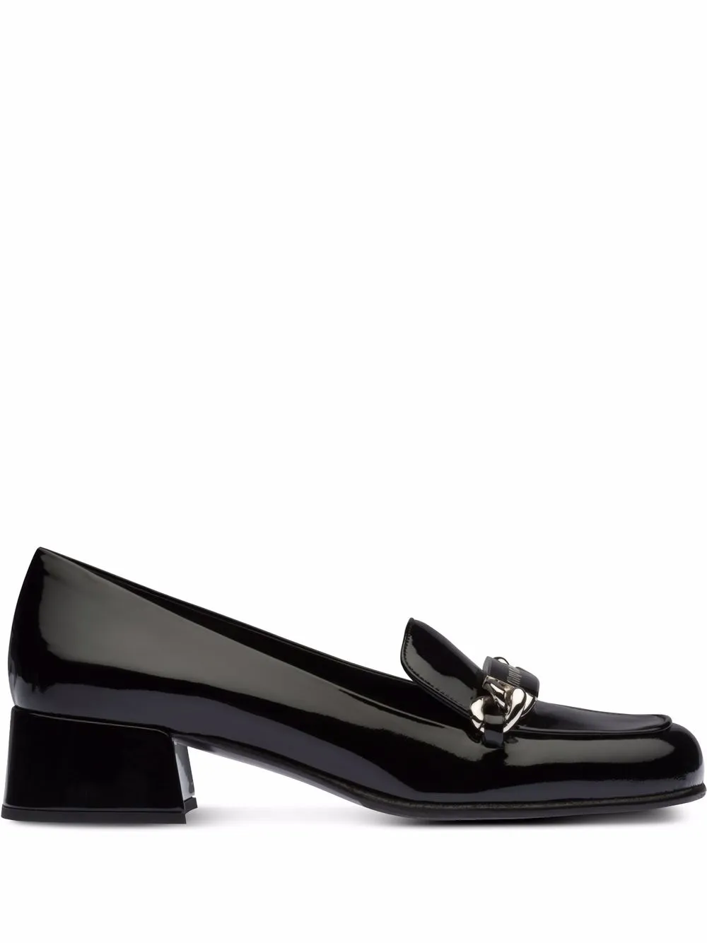 Women Miu Miu Patent Leather Logo-plaque Loafers