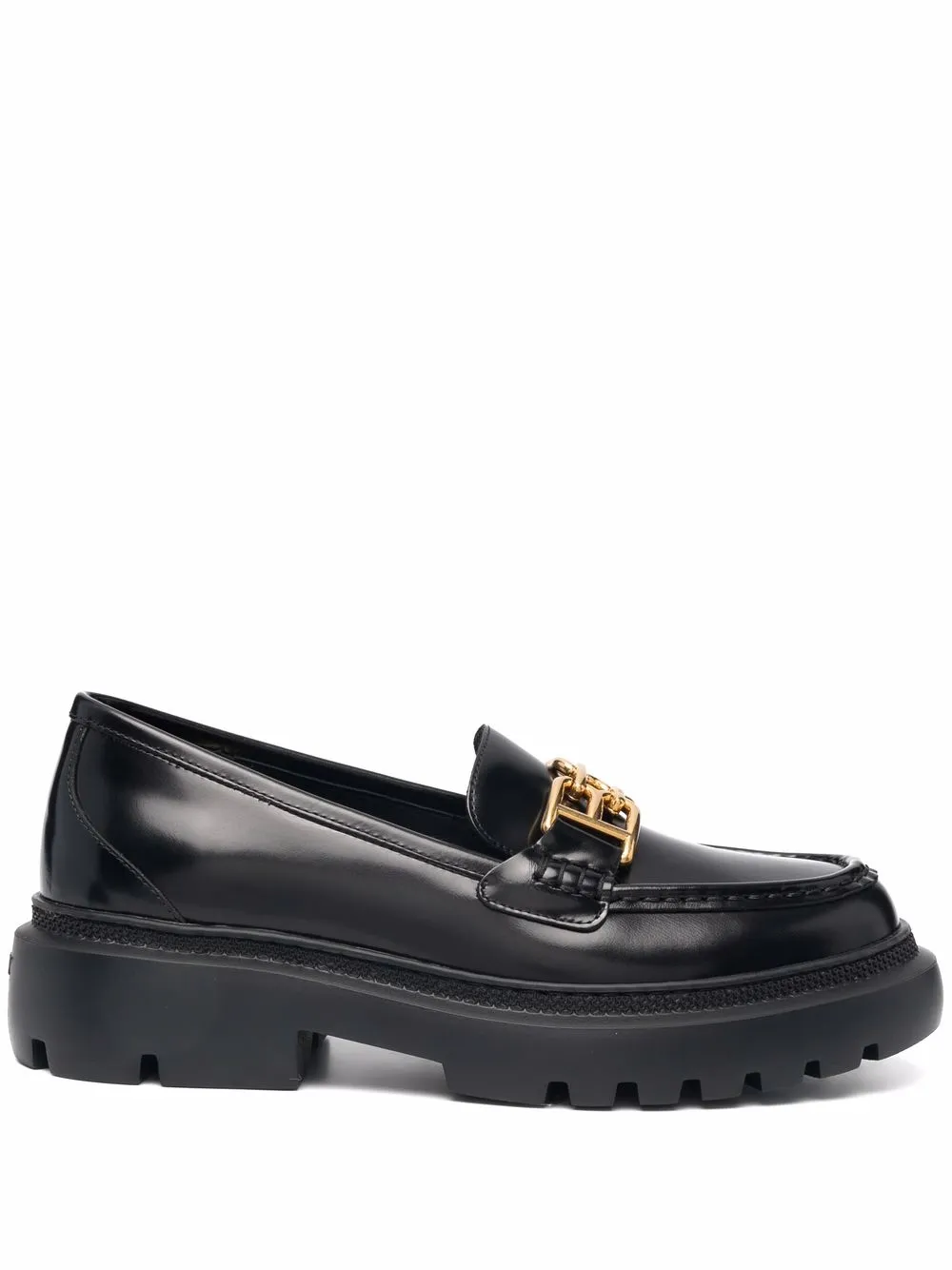 Women Bally Logo-charm Leather Loafers
