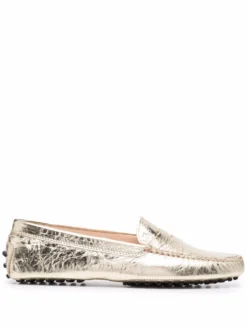 Women Tod&apos;s Gommino Crackled-leather Loafers