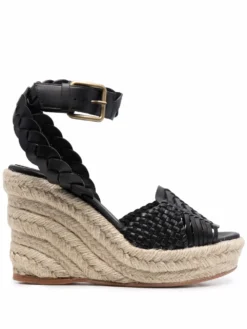 Women Castañer Carina Leather Wedge Espadrilles