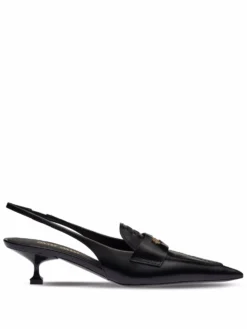 Women Miu Miu Slingback Kitten Heel Loafer Pumps