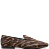 Women Roberto Cavalli Tiger-print Leather Slippers