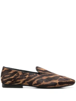 Women Roberto Cavalli Tiger-print Leather Slippers