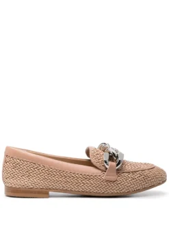 Women Casadei Chain-link Woven Loafers
