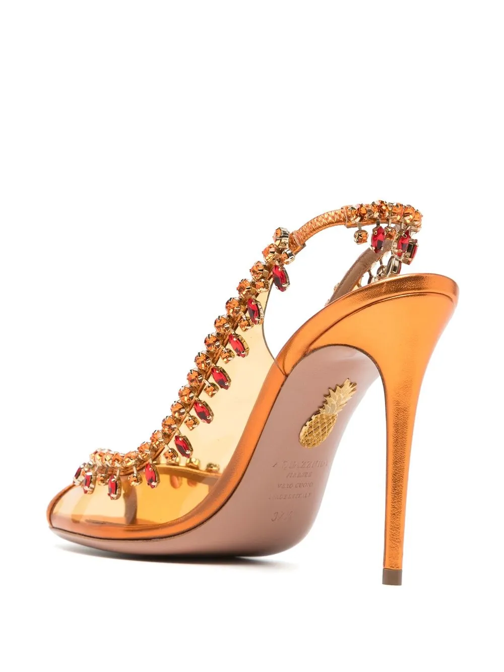 Women Aquazzura Transparent Crystal-embellished Sandals - Image 3