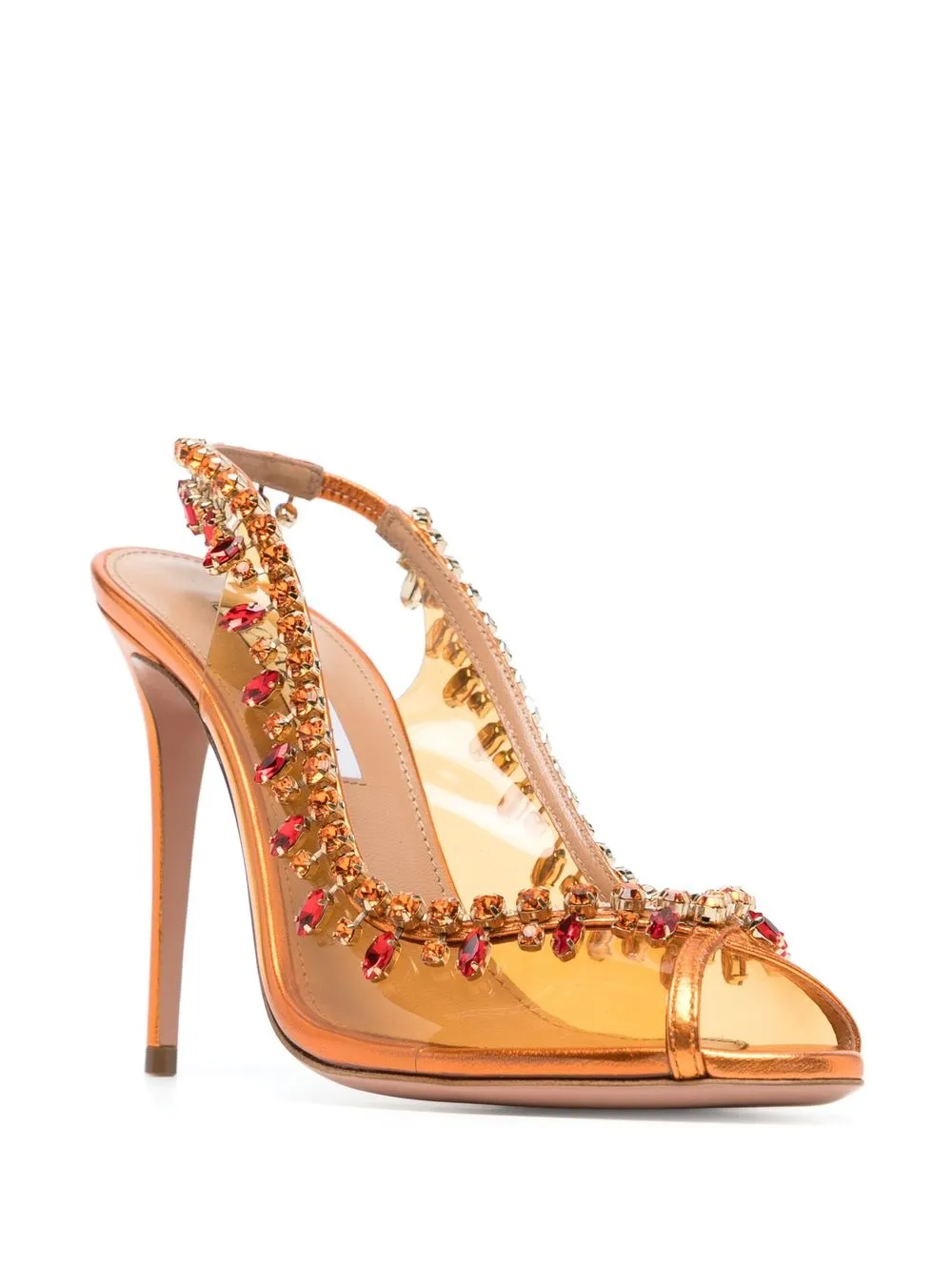 Women Aquazzura Transparent Crystal-embellished Sandals - Image 2