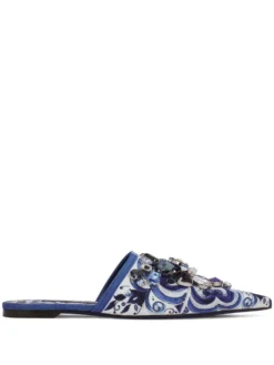 Women Dolce & Gabbana Embellished Jacquard Slippers