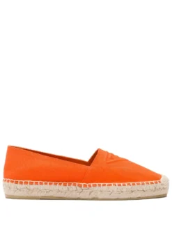Women Prada Embossed-logo Cotton Espadrilles