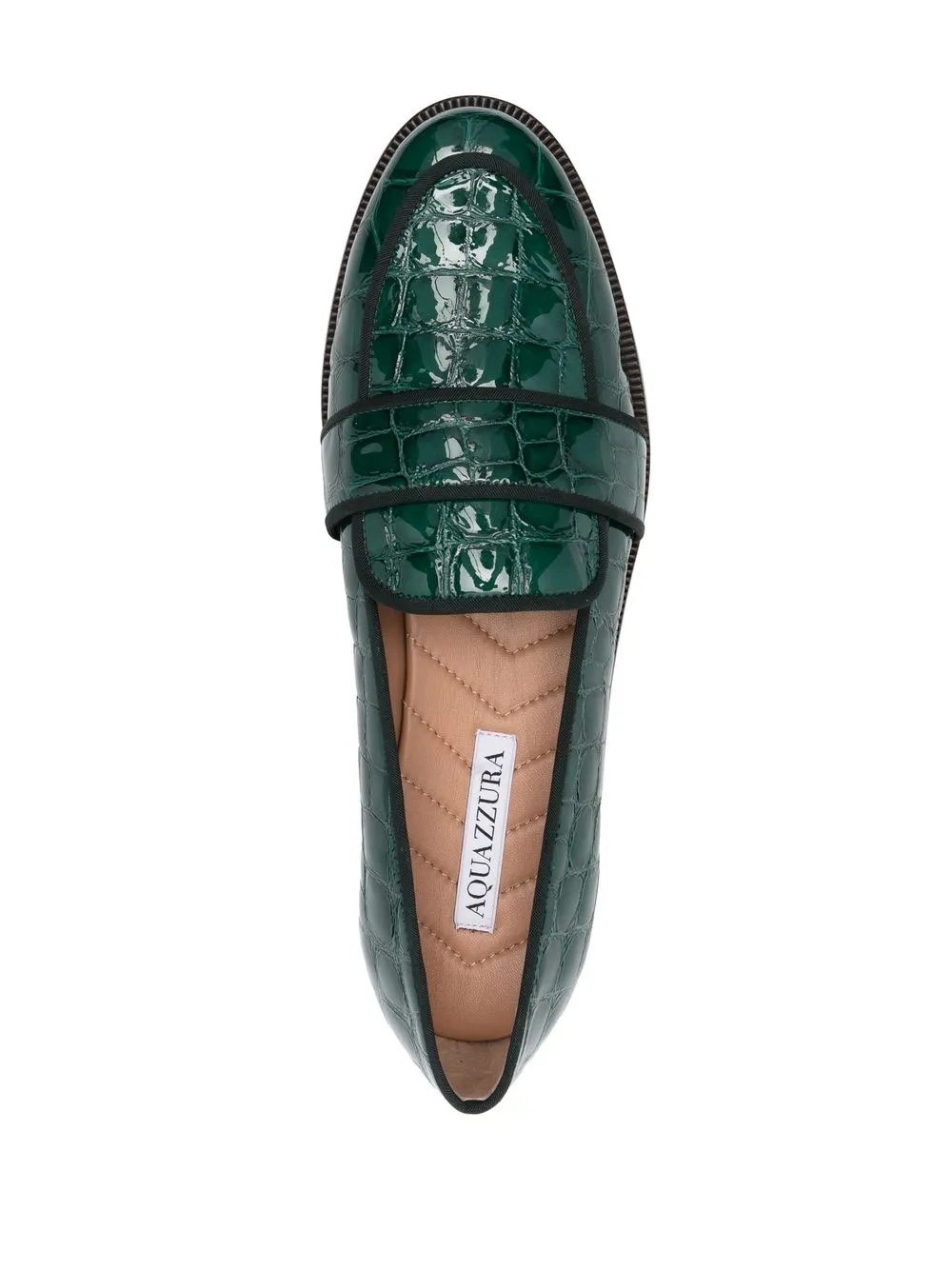 Women Aquazzura Martin Croco-embossed Detail Loafers - Image 4