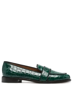 Women Aquazzura Martin Croco-embossed Detail Loafers