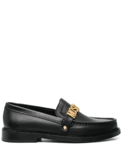 Women Moschino Logo Plaque Loafers