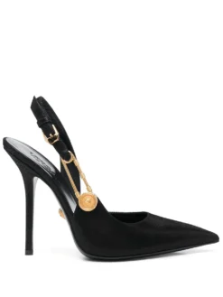 Women Versace Safey-pin Detail 125mm Pumps