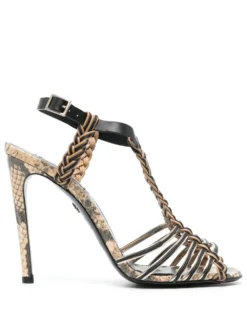 Women Roberto Cavalli Snakeskin-print Multi-strap Sandals