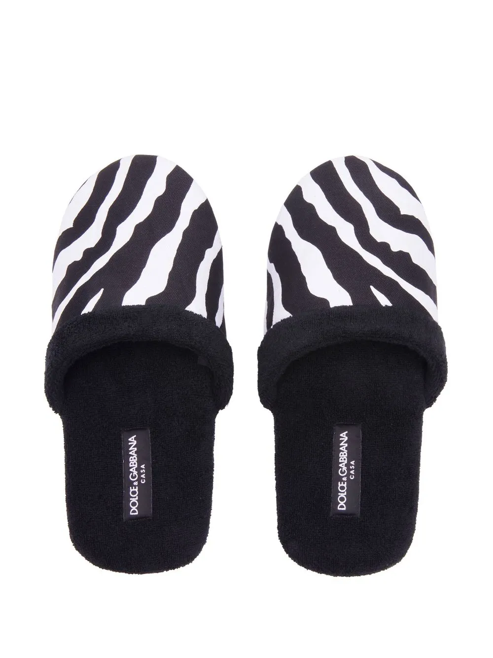 Women Dolce & Gabbana Zebra-print Terry-cloth Slippers - Image 4