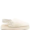 Women Mou Shearling Slingback-strap Slippers