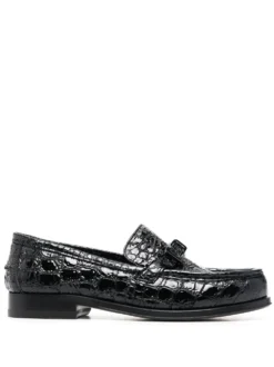Women Sergio Rossi Crocodile-effect Loafers
