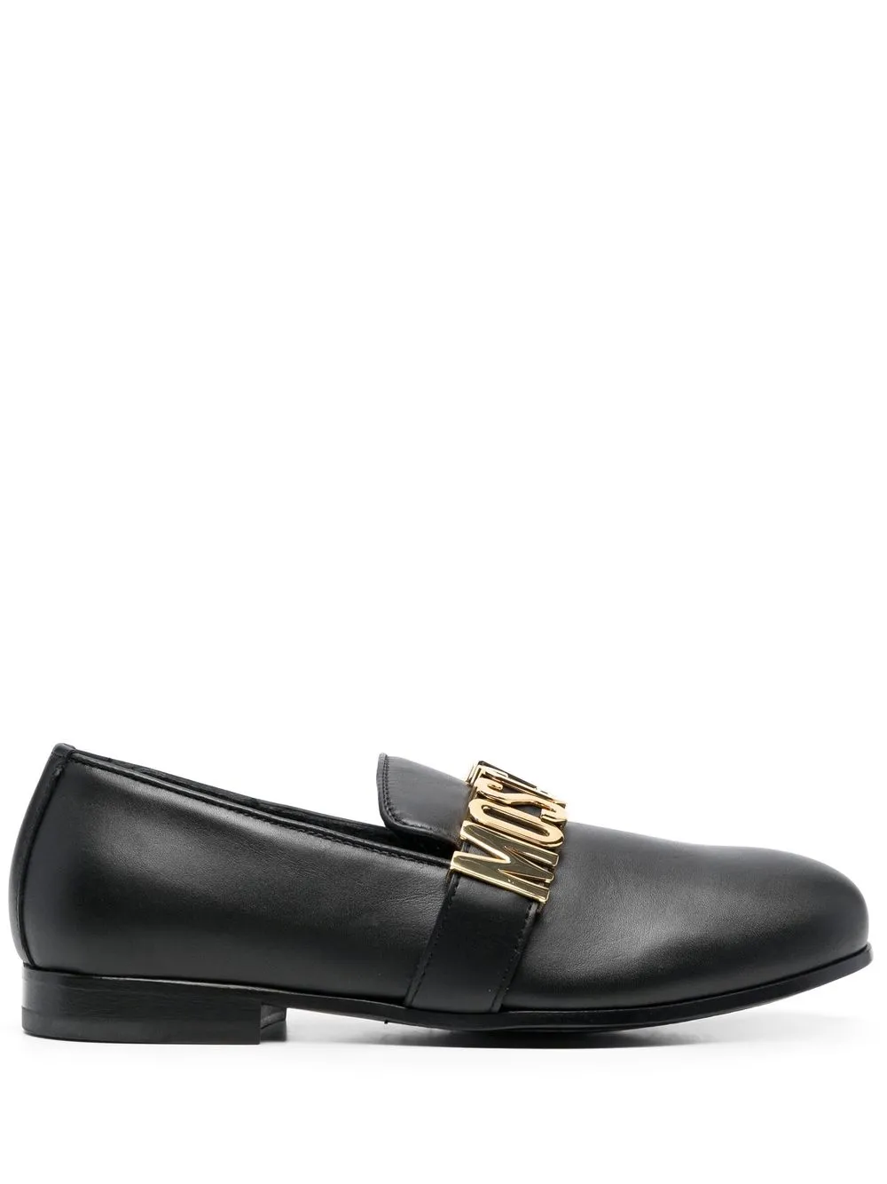 Women Moschino Logo-plaque Leather Loafers