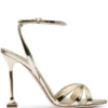 Women Miu Miu Crystal-embellished Metallic 110mm Sandals