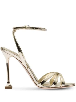Women Miu Miu Crystal-embellished Metallic 110mm Sandals
