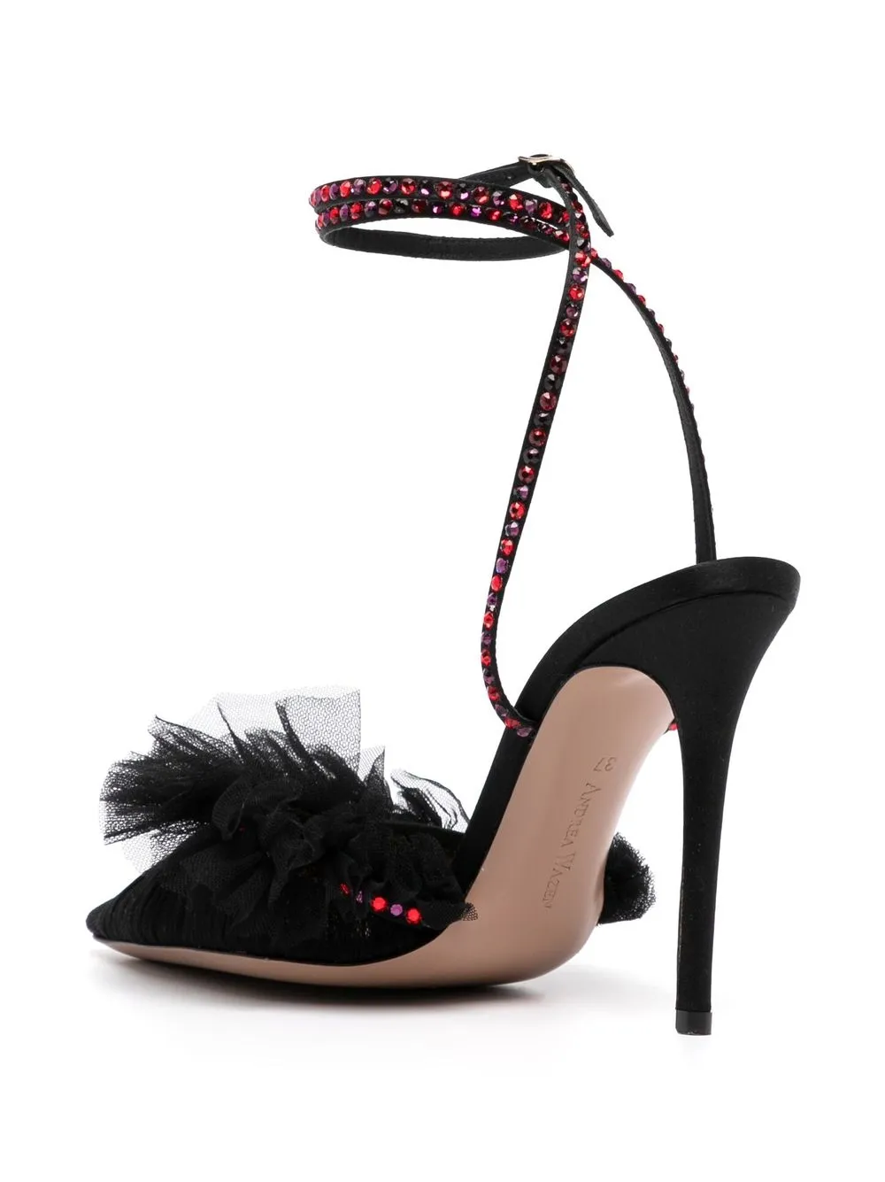 Women Andrea Wazen Franca 100mm Tulle Sandals - Image 3