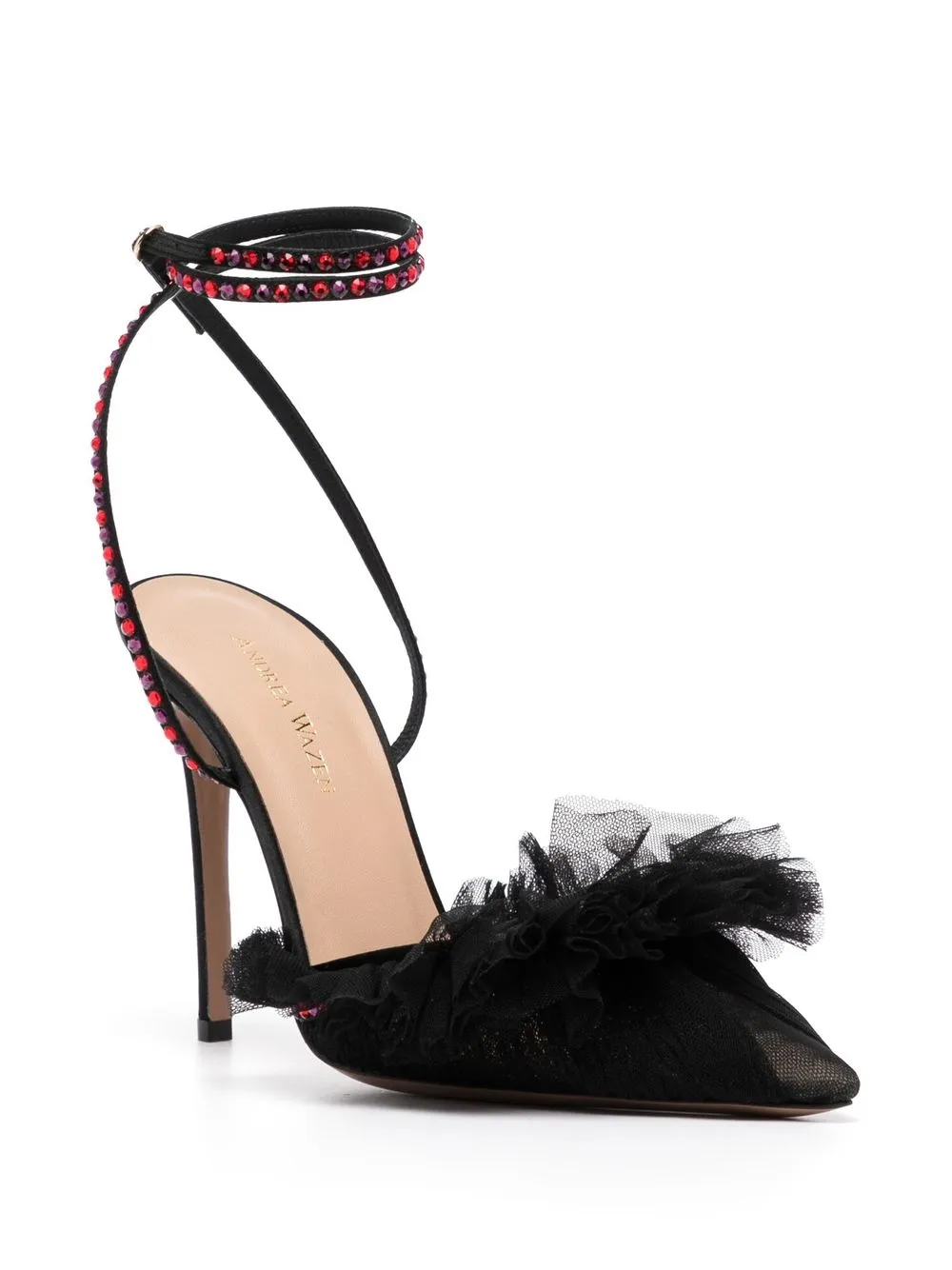 Women Andrea Wazen Franca 100mm Tulle Sandals - Image 2