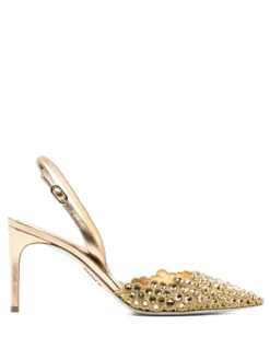 Women René Caovilla Crystal-embellished Pointed-toe Sandals