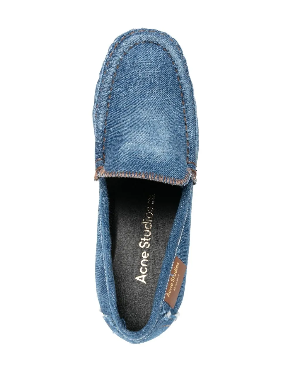 Women Acne Studios Block-heel Denim Loafers - Image 4
