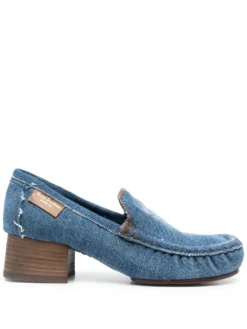 Women Acne Studios Block-heel Denim Loafers