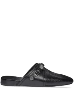Women Balenciaga Cagole Studded Leather Slippers