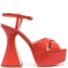 Women Moschino Patent Leather Platform Sandals