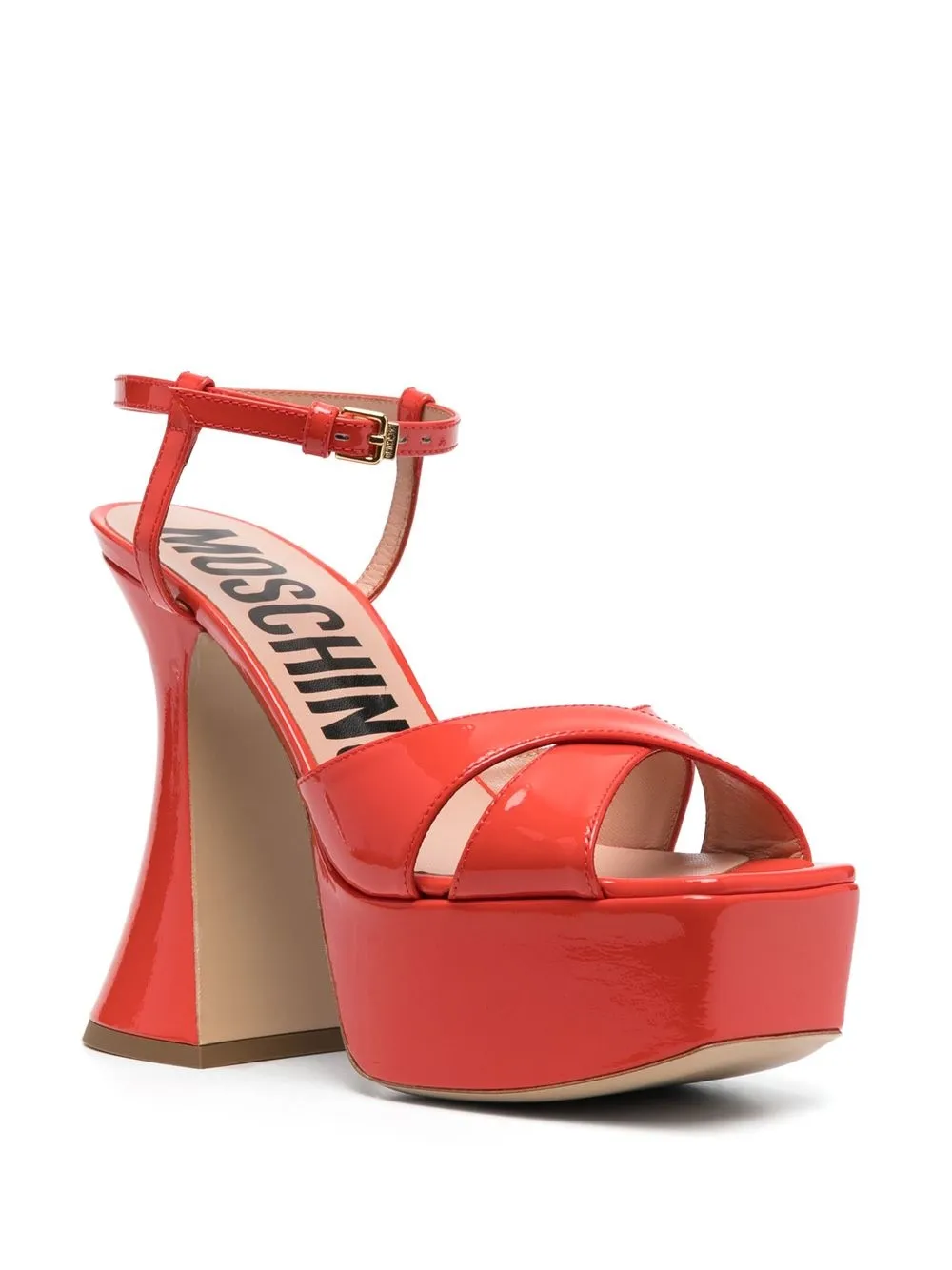 Women Moschino Patent Leather Platform Sandals - Image 2