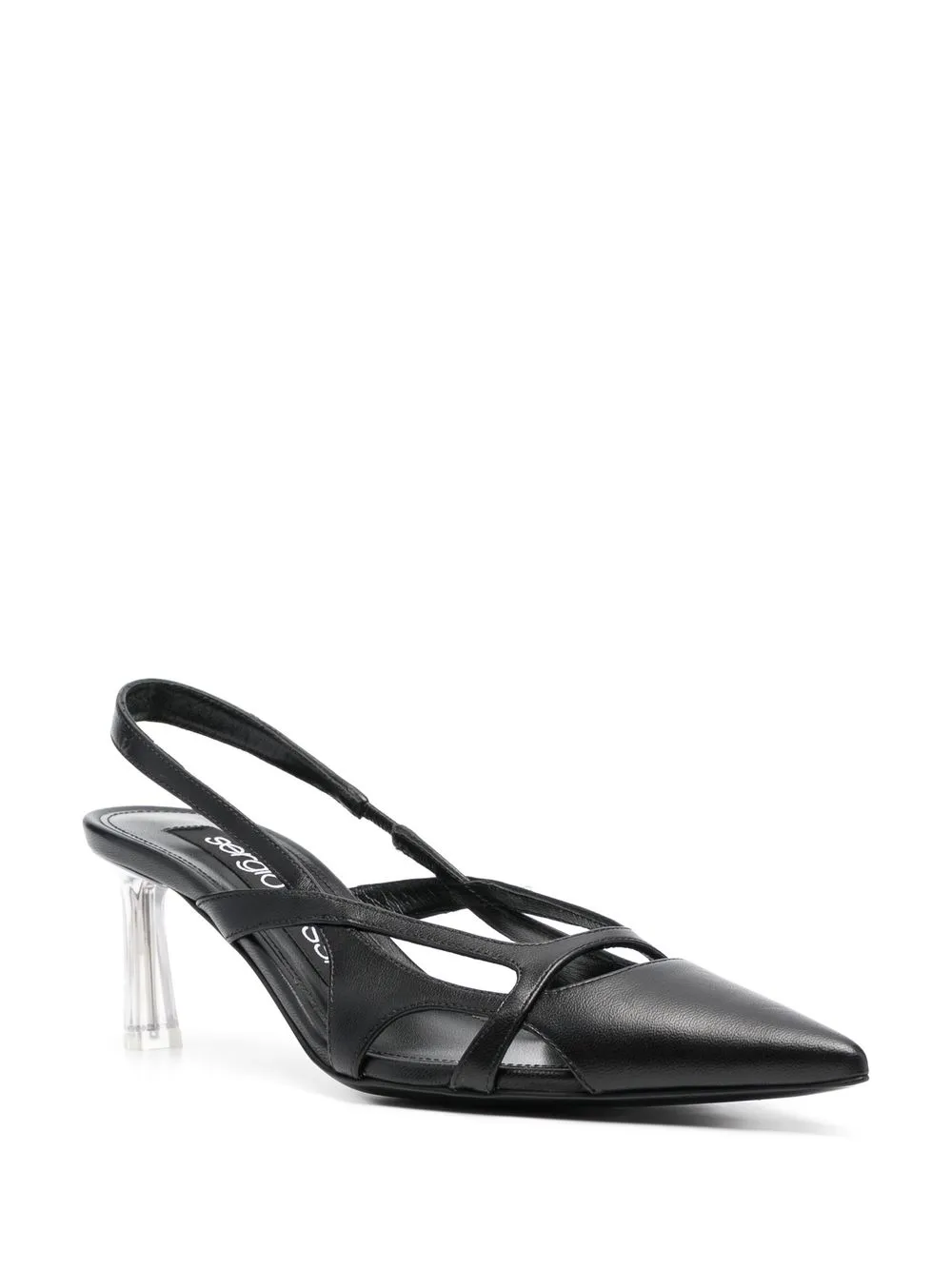 Women Sergio Rossi Aracne 65mm Leather Slingback Pumps - Image 2