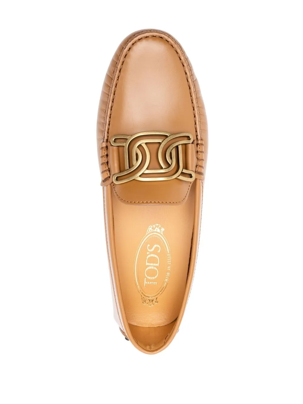Women Tod's Chain-link Leather Loafers - Image 4