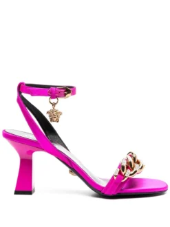 Women Versace Medusa Chain Mid-heel Sandals
