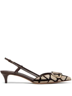 Women Valentino Garavani Logo Plaque Slingback Pumps