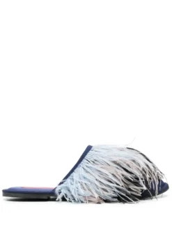Women La DoubleJ Feather-detail Slippers