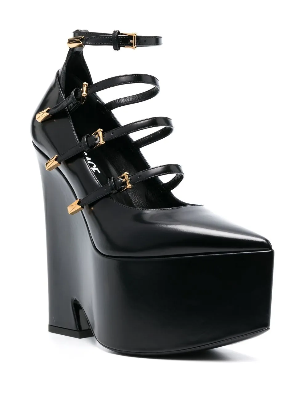 Women Versace Tempest Calf-leather Platform Pumps - Image 2